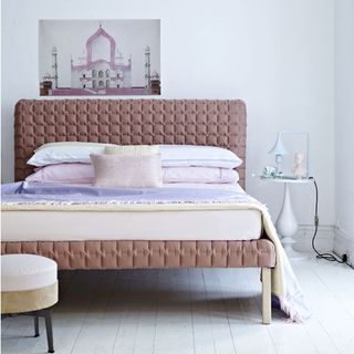 bedroom with dusky bed