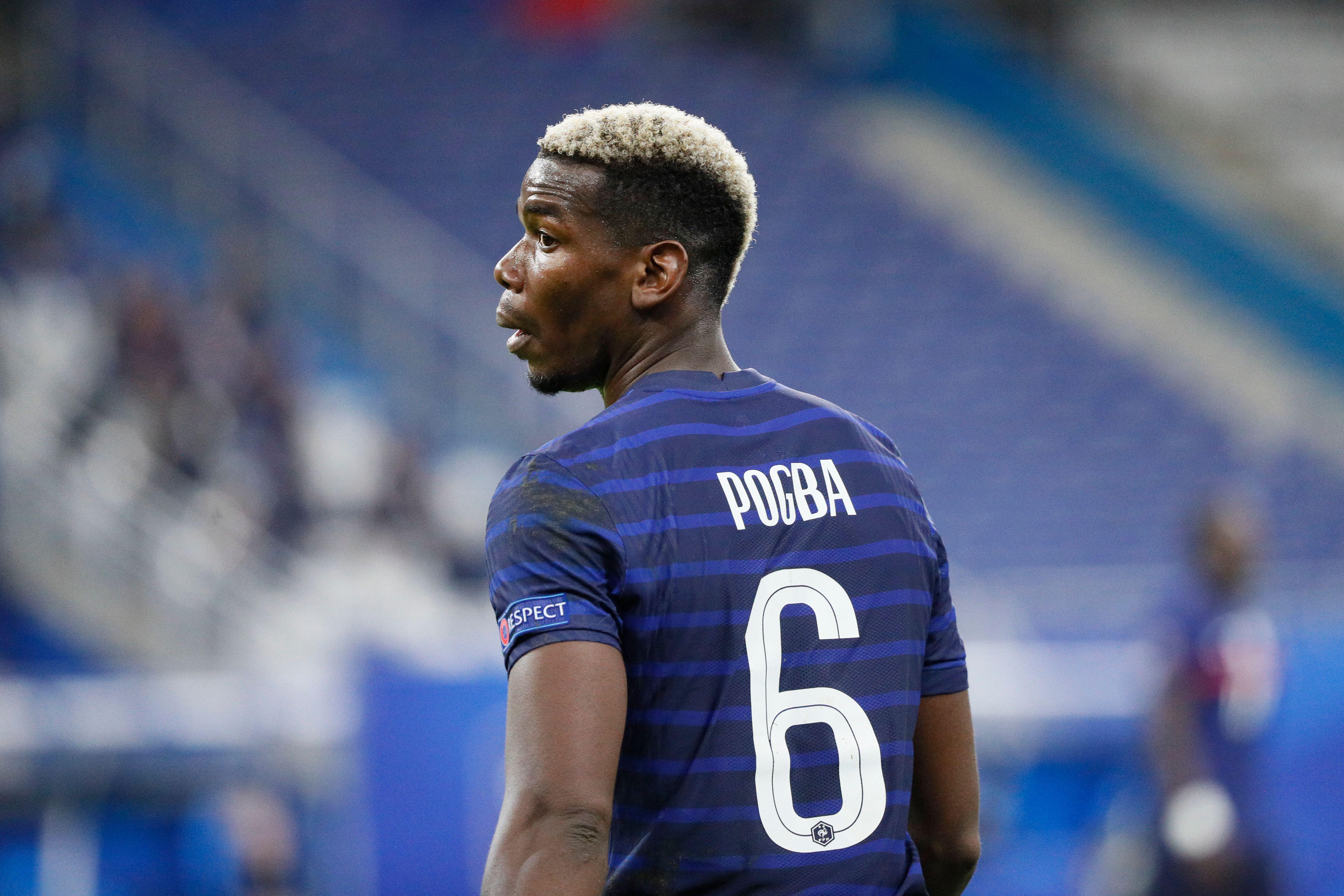 Paul Pogba in action for France, November 2020