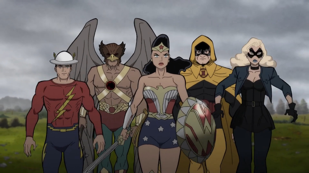 Flash, Black Canary, Hawkman, Wonder Woman and Hourman in Justice Society: World War II