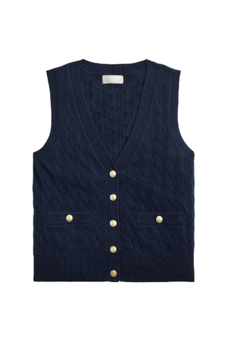 Cashmere Cable-Knit Sweater-Vest