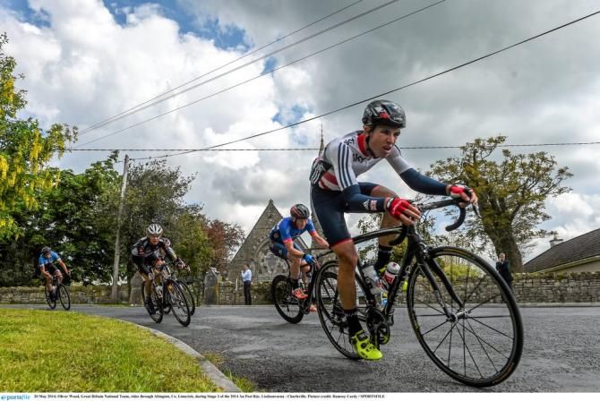 Oliver Wood (Great Britain National Team) rides through Abington, Co. Limerick