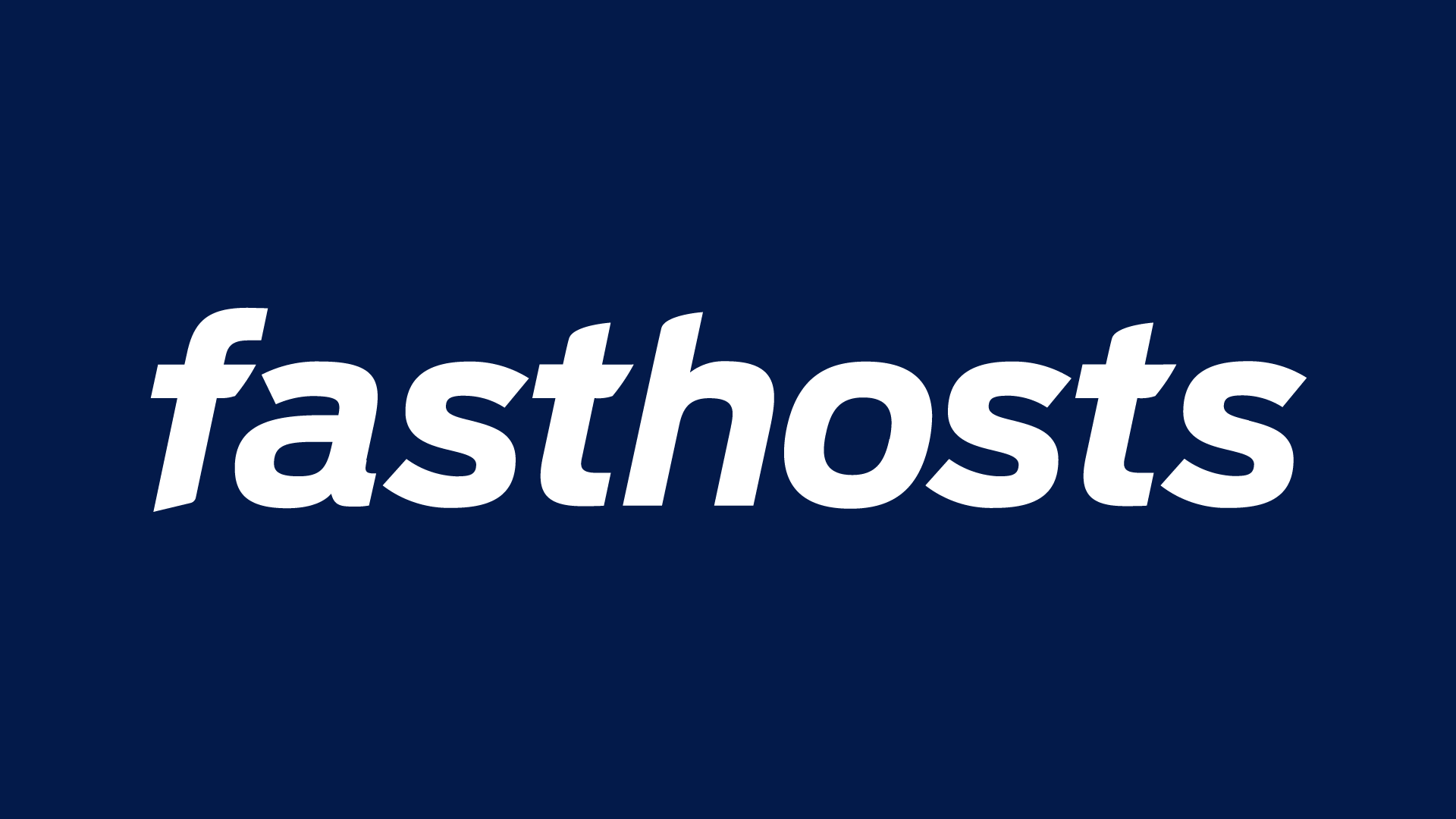Fasthosts logo in white on dark blue background