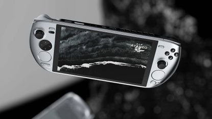 Ayaneo KUN handheld with grey backdrop 