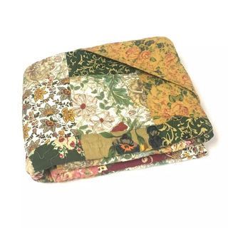 A patchwork floral quilt
