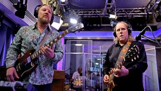 Derek Trucks and Warren Haynes perform as the Brothers at SiriusXM Studios on April 14, 2025 in New York City. 