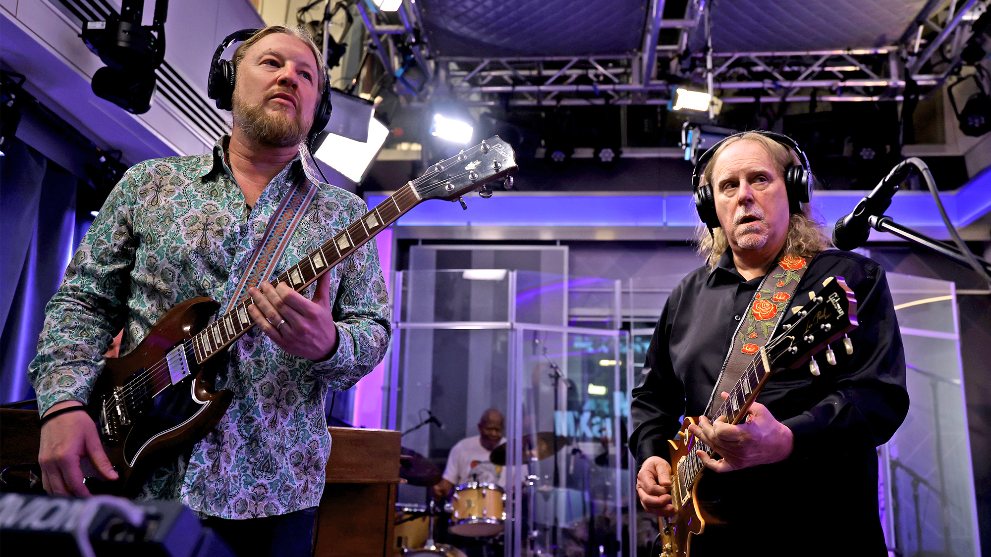 Derek Trucks and Warren Haynes perform as the Brothers at SiriusXM Studios on April 14, 2025 in New York City.
