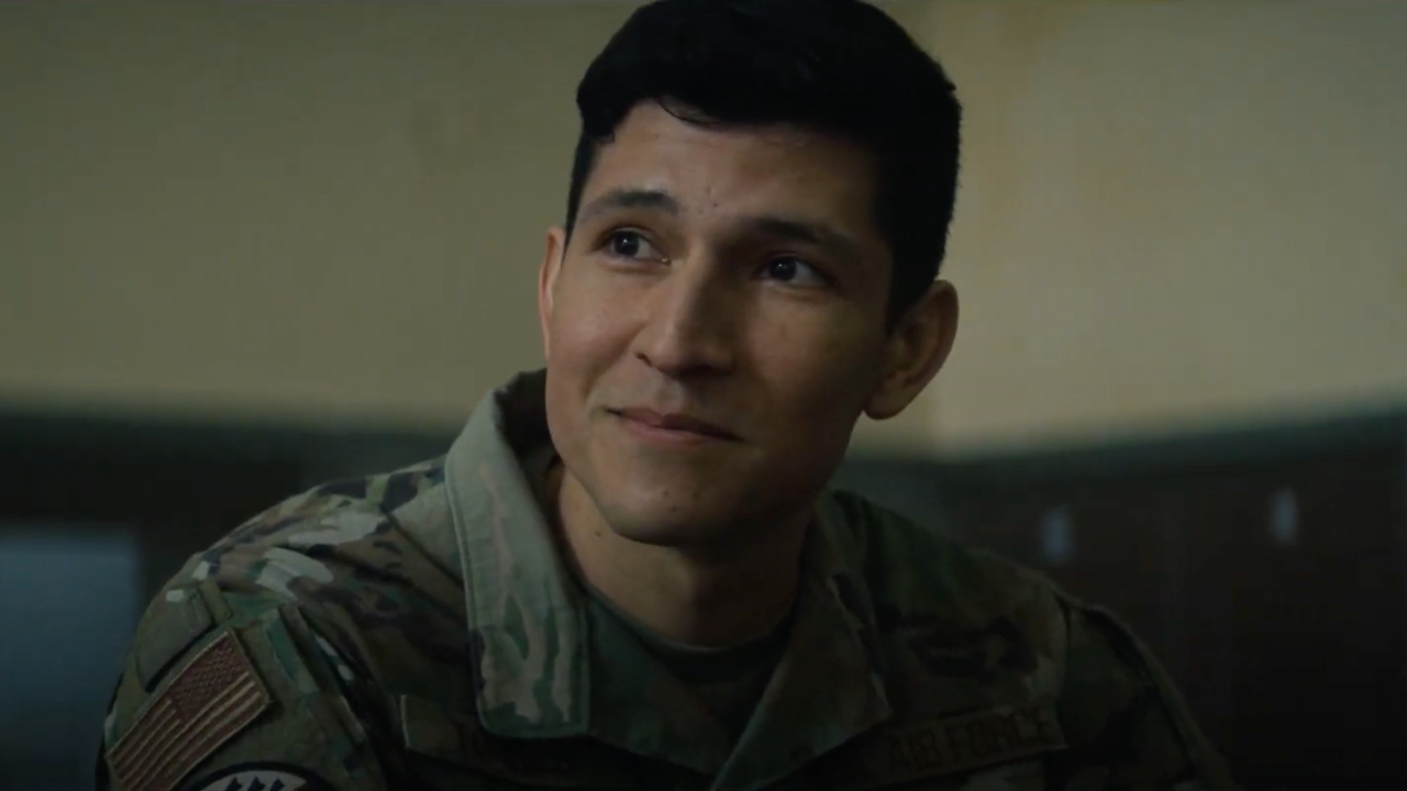 Dani Ramirez smiles in uniform in The Falcon and the Winter Soldier.