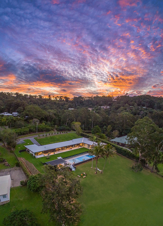The property is nestled within the lightly sloping landscape of Noosa, just north of Brisbane on the East coast of Australia