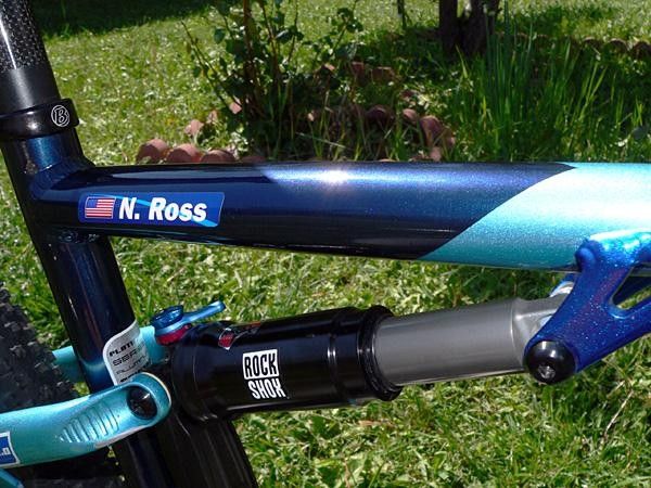 Nat Ross' bike was spotted with a Fox Racing Shox RP23 rear shock