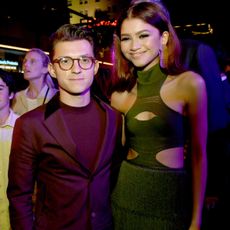 hollywood, california june 26 tom holland l and zendaya pose at the after party for the premiere of sony pictures spider man far from home on june 26, 2019 in hollywood, california photo by kevin wintergetty images