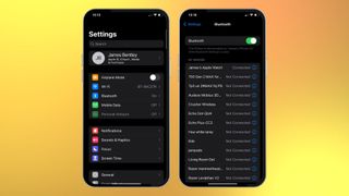 Screenshots showing Bluetooth settings on an iPhone