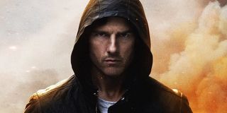 Tom Cruise as Ethan Hunt wearing hoodie