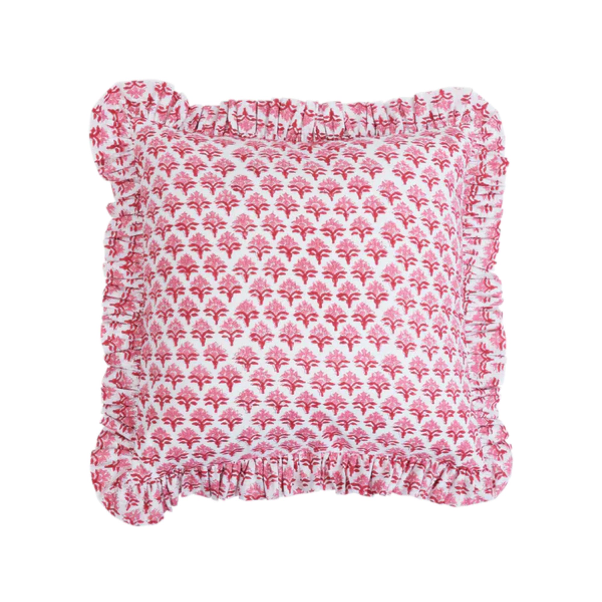 Red Flower Ruffled Pillow, The Six Bells