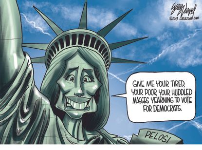 Political Cartoon U.S. Nancy Pelosi Statue of Liberty Democrats