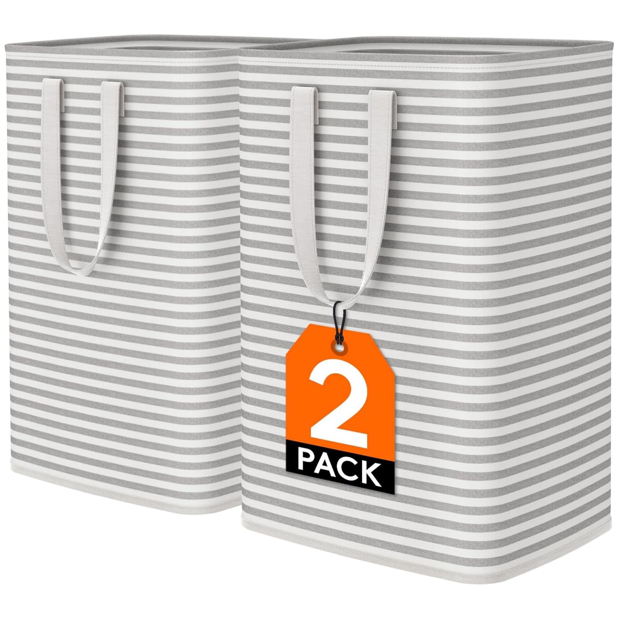 Striped laundry baskets
