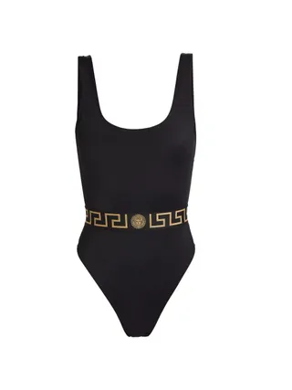 Medusa Greek Key Pattern One Piece Swimsuit