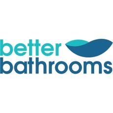A large, ceramic sink with gold hardware from Better Bathrooms.