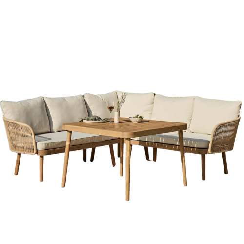 Eaden Rope Corner Dining Set - Natural
