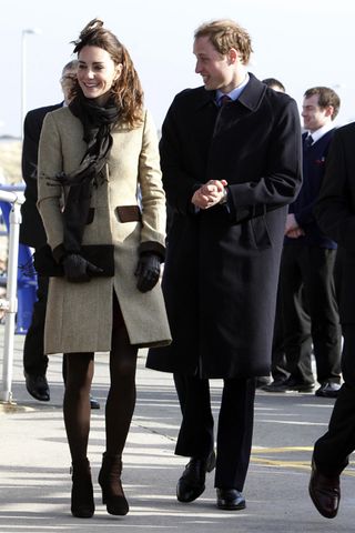 Kate Middleton and Prince William first official engagement - dedication for a new RNLI lifeboat in Anglesey