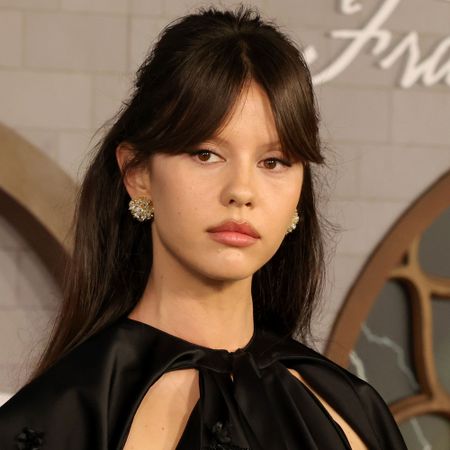 Mia Goth wears a black Dior dress in October 2025