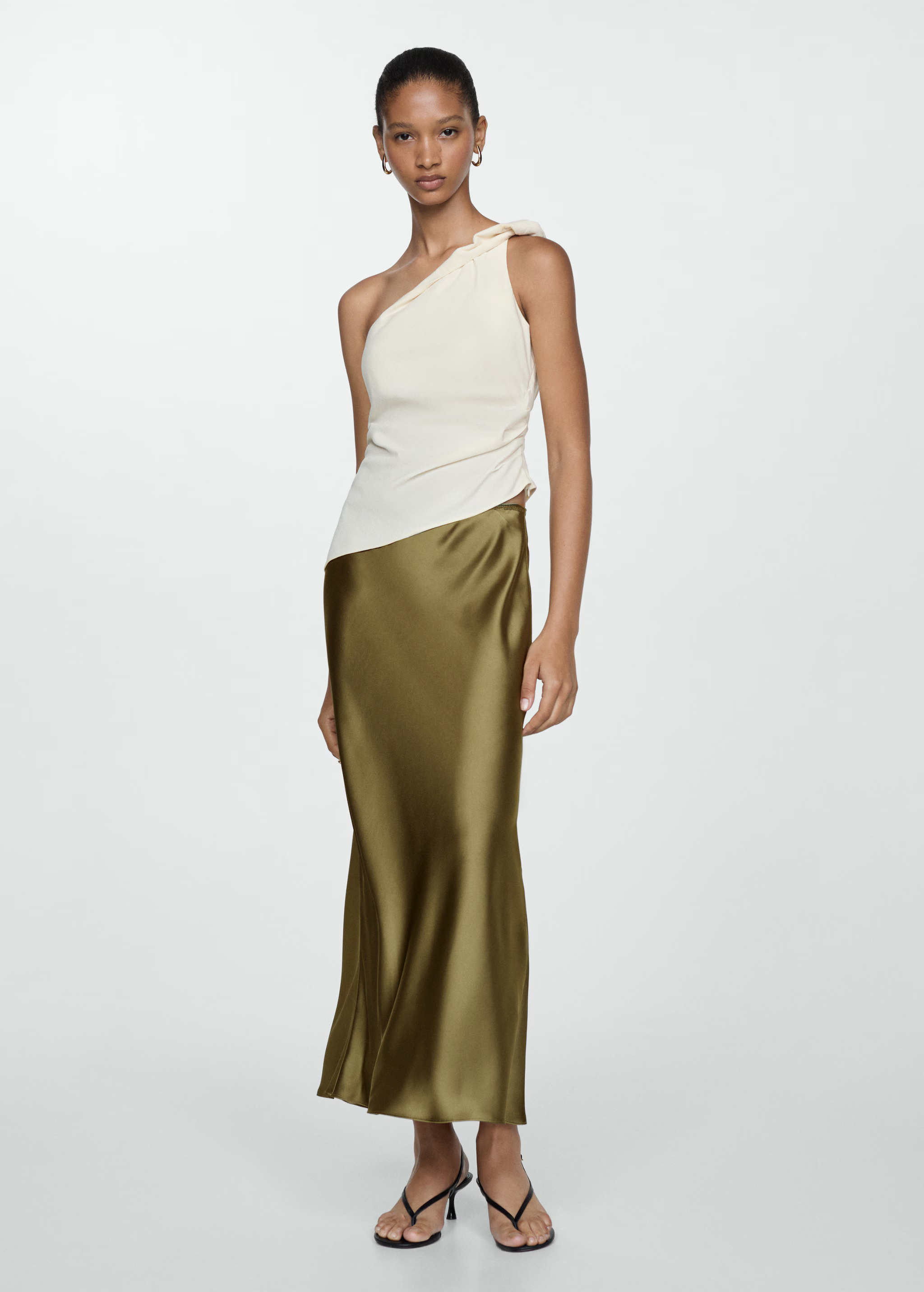 Midi Satin Skirt