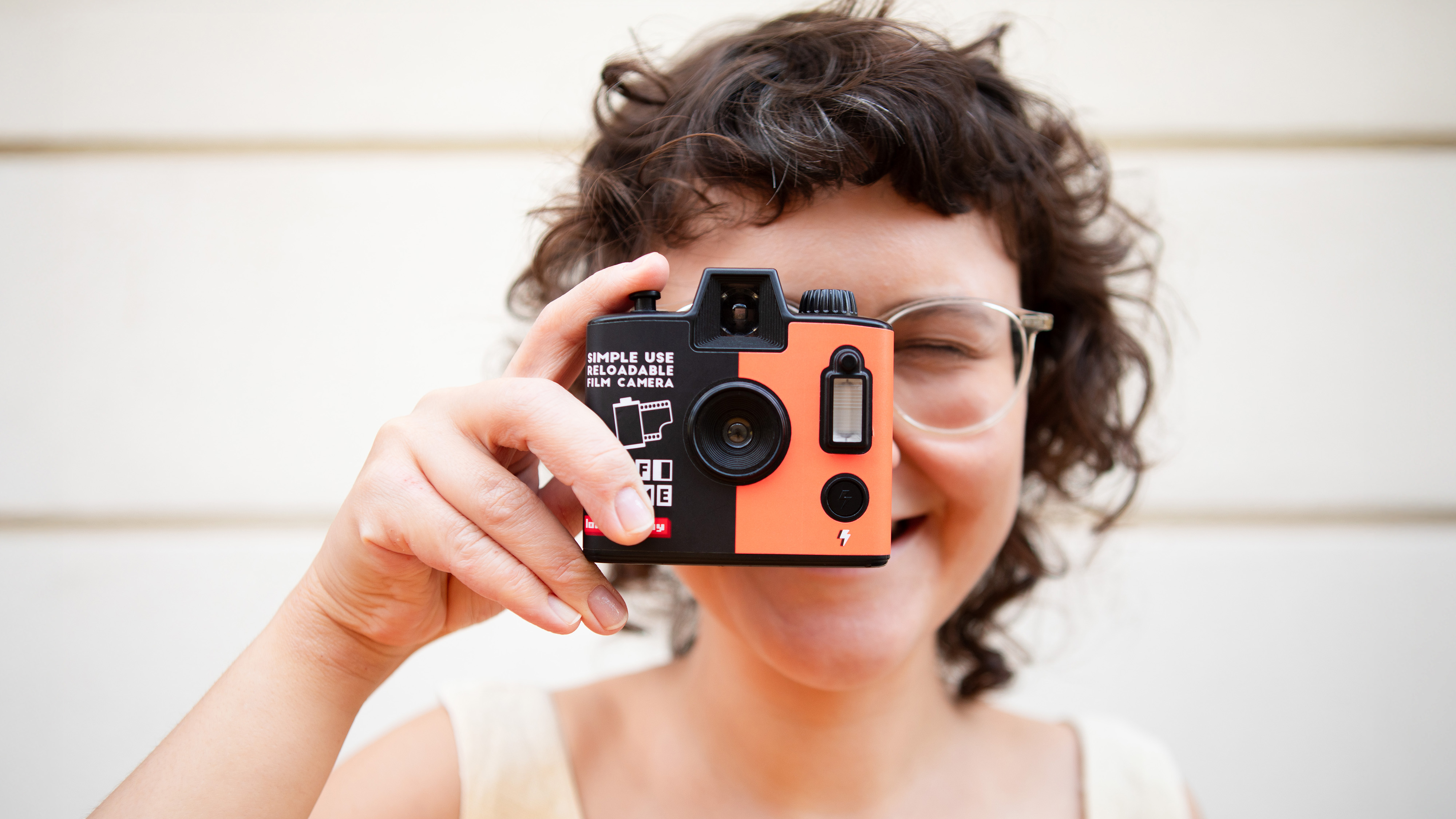 The Lomography Simple Use Half Frame camera used by a photographer
