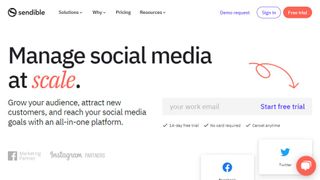Website screenshot for Sendible