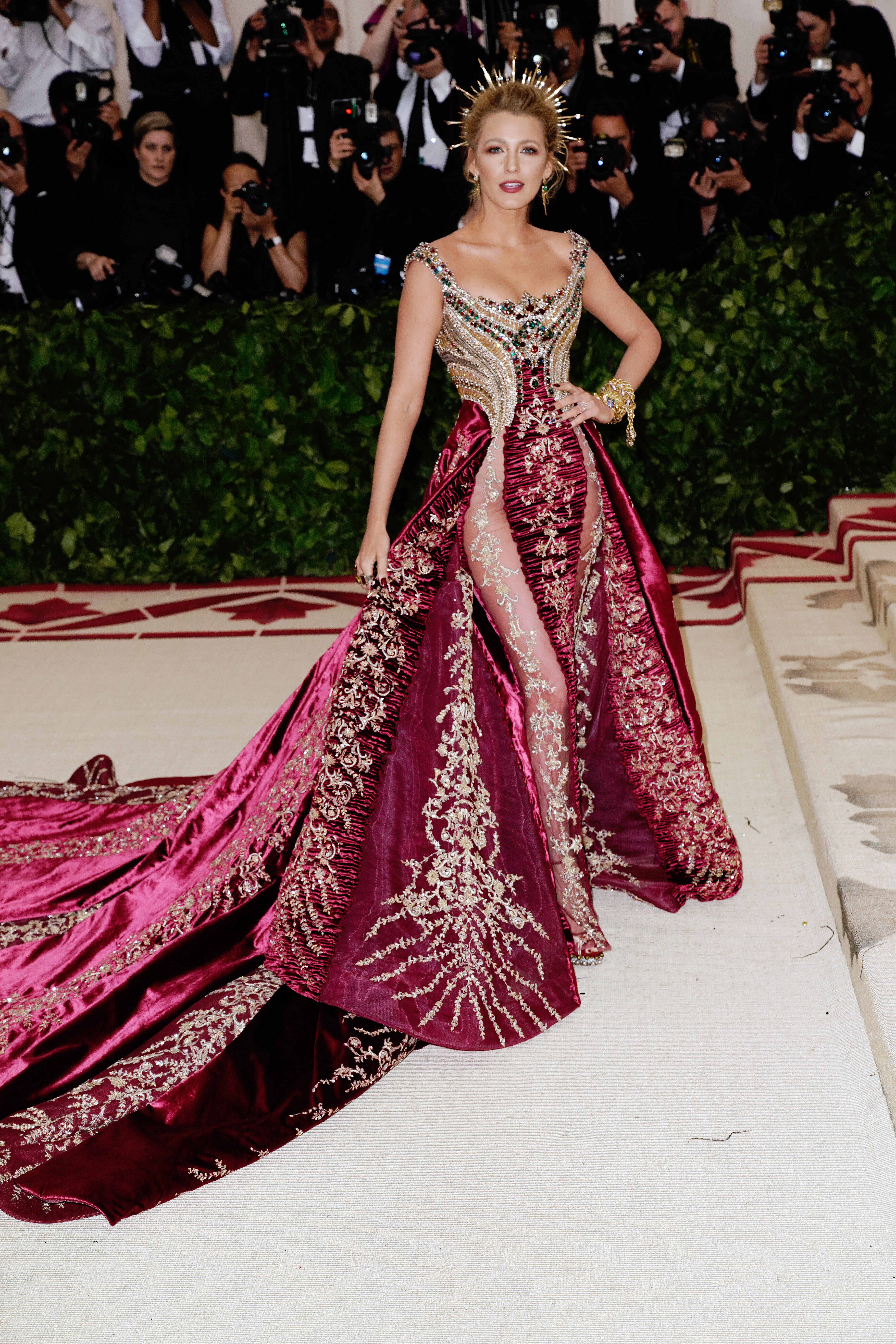 Blake Lively attends Heavenly Bodies: Fashion &amp;amp; The Catholic Imagination Costume Institute Gala at Metropolitan Museum of Art on May 7, 2018 in New York City