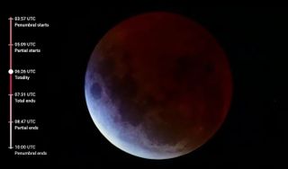 close up view of the moon with a shadow in the bottom left corner