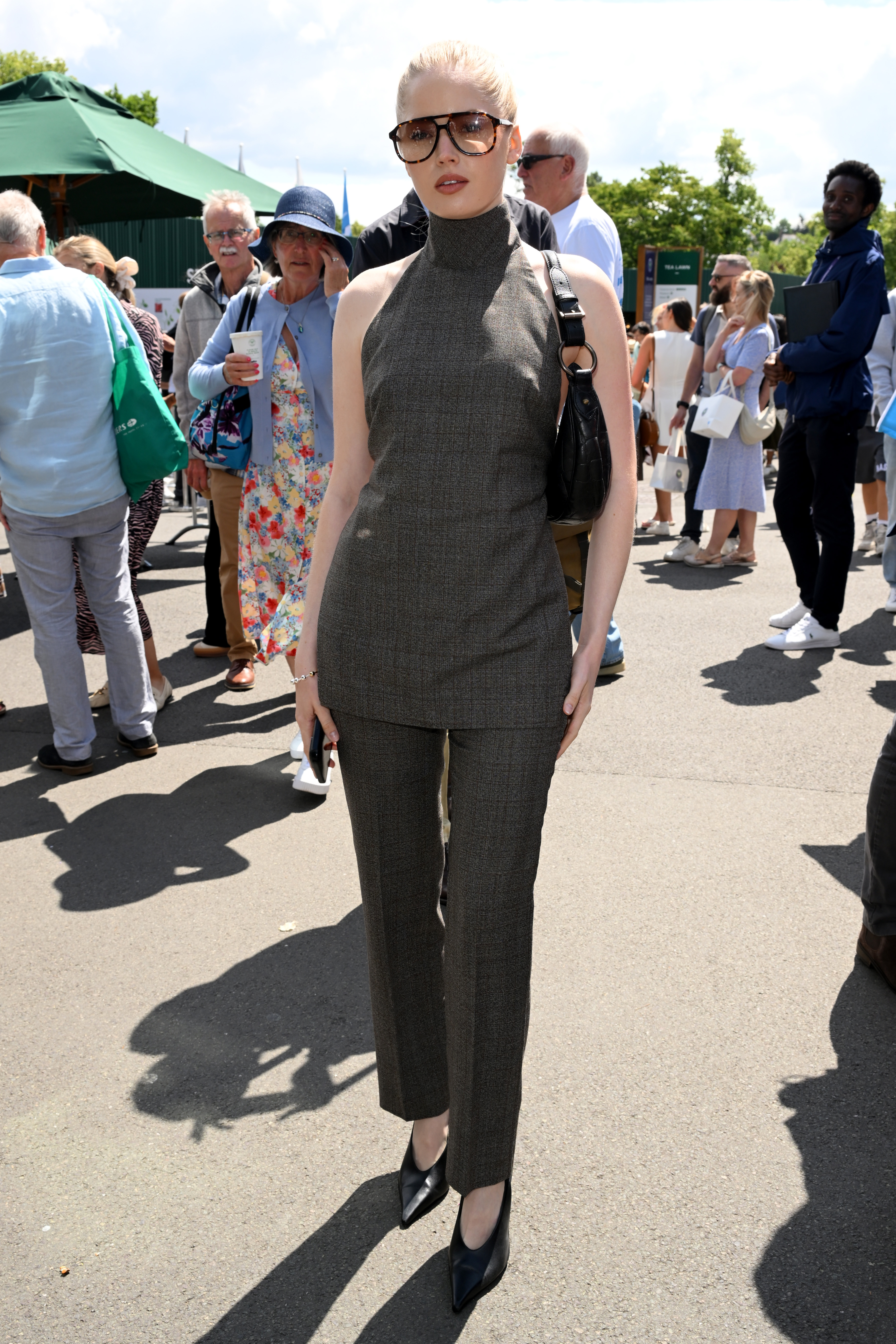 Ellie Bamber attends day eight of the Wimbledon Tennis Championships