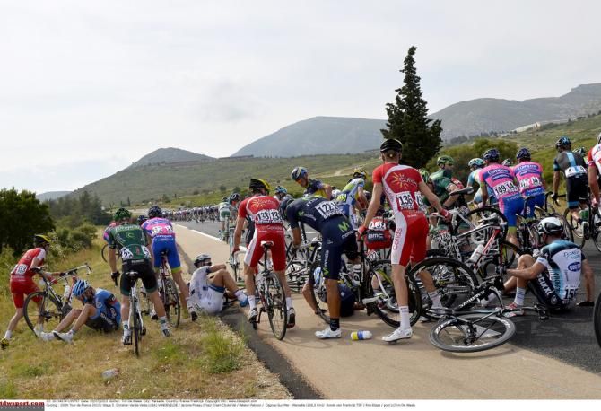 One of the many crashes at the 2013 Tour de France