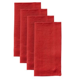 red linene tea towels from pottery barn