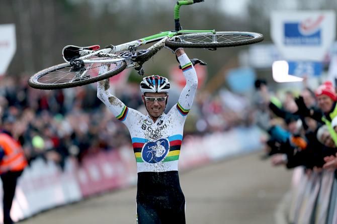 Sven Nys (Crelan-AA Drink) celebrates his first win of 2014