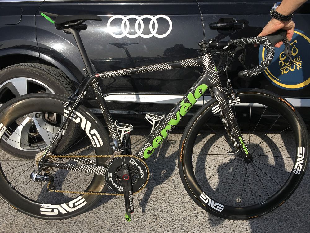 A spy shot of the new Cervelo R5