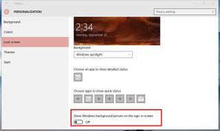 Windows 10 sign-in background