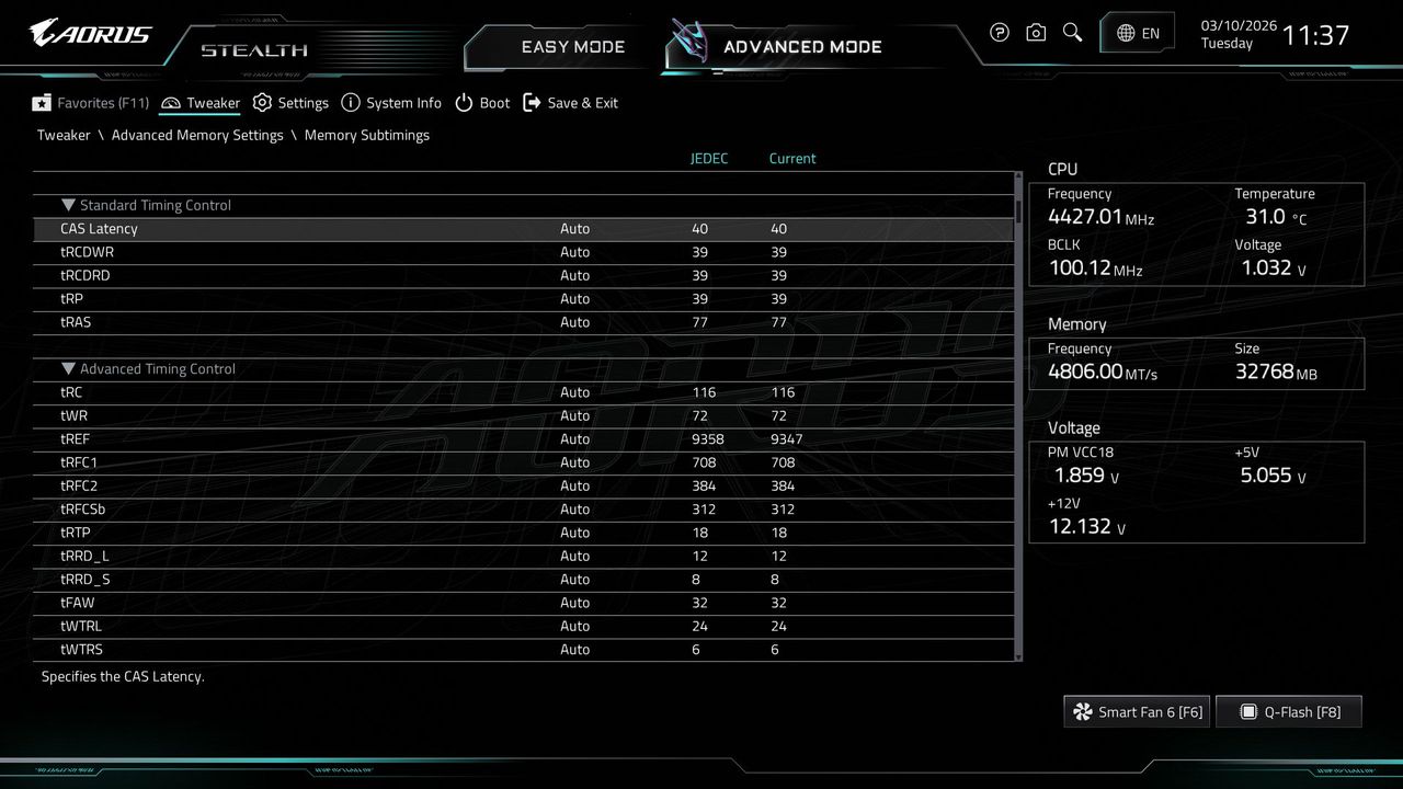 Gigabyte X870 Aorus Stealth - BIOS