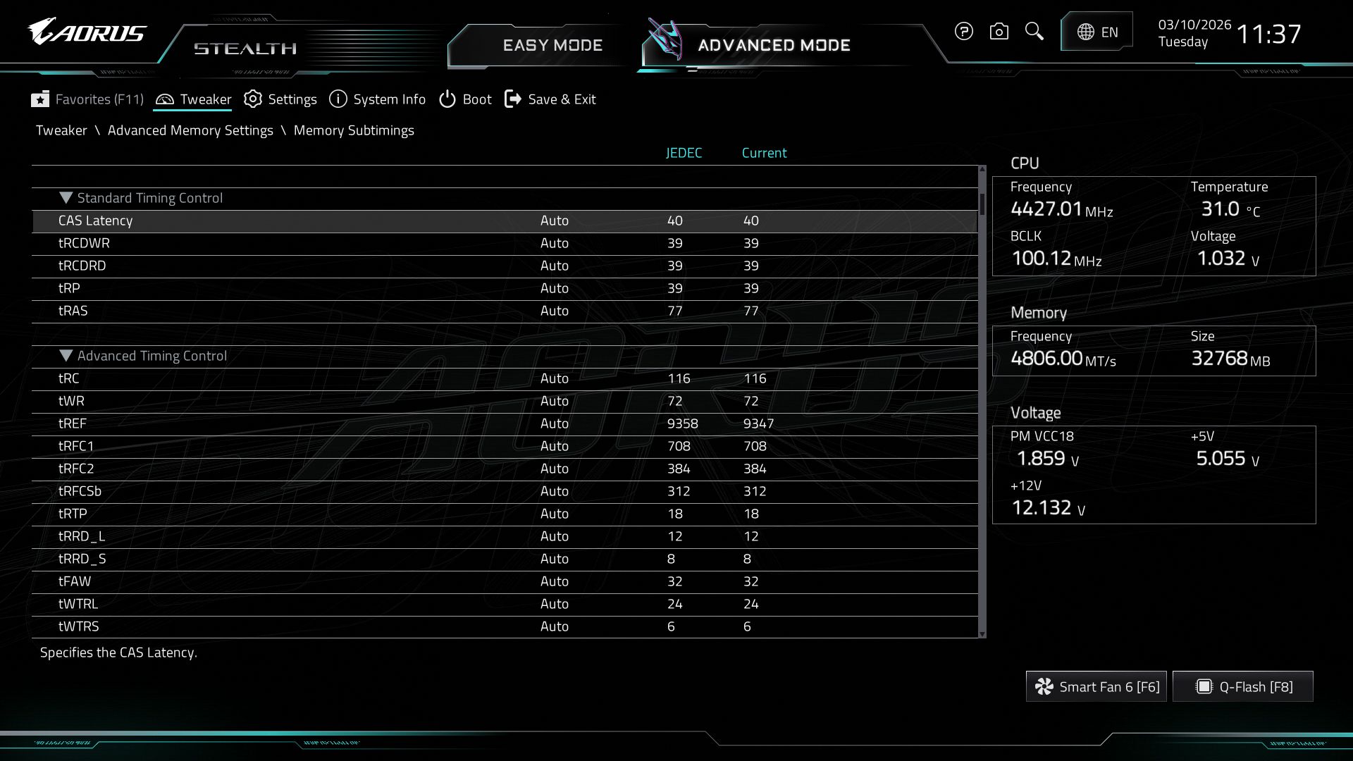 Gigabyte X870 Aorus Stealth - BIOS