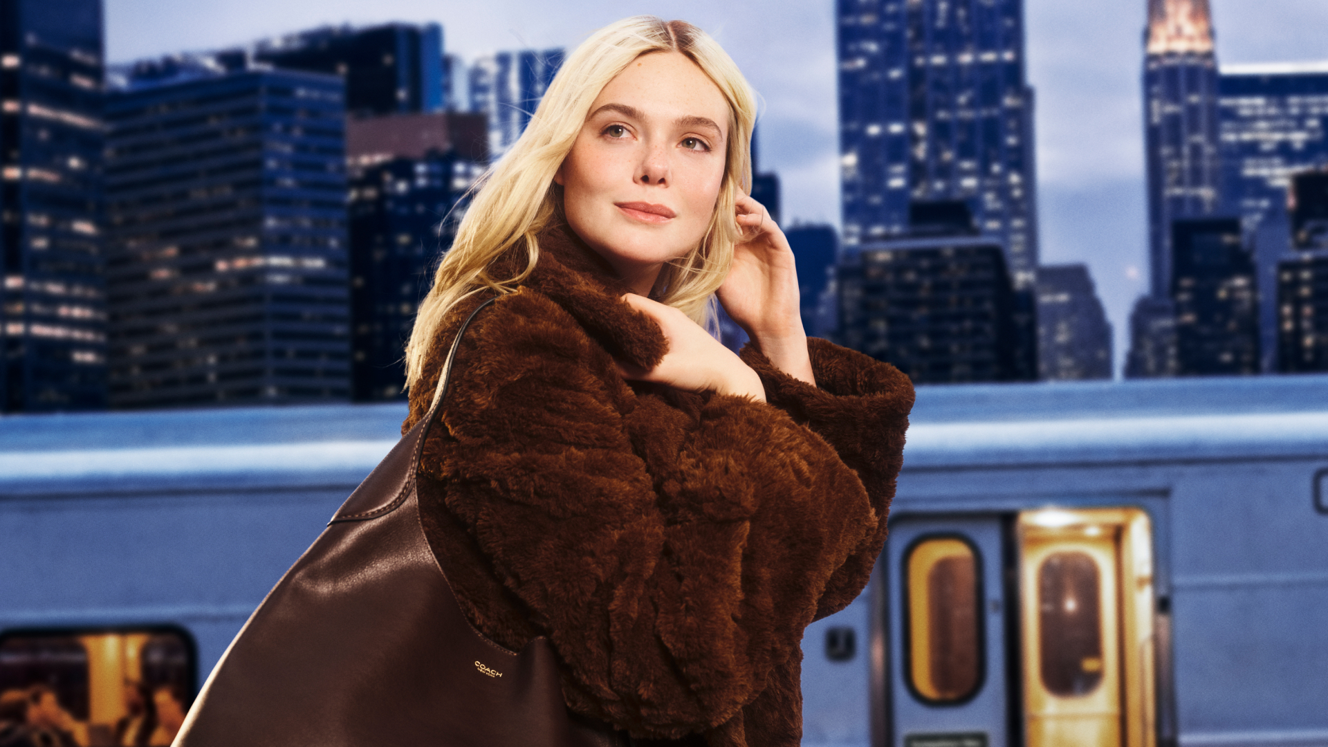 Elle Fanning in her upcoming Coach campaign