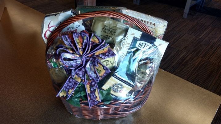 The basket from Mary Gift Baskets had the prettiest bow of all the baskets we ordered.
