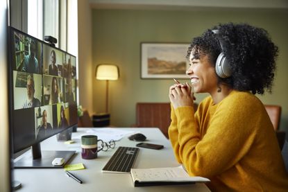 woman working from home