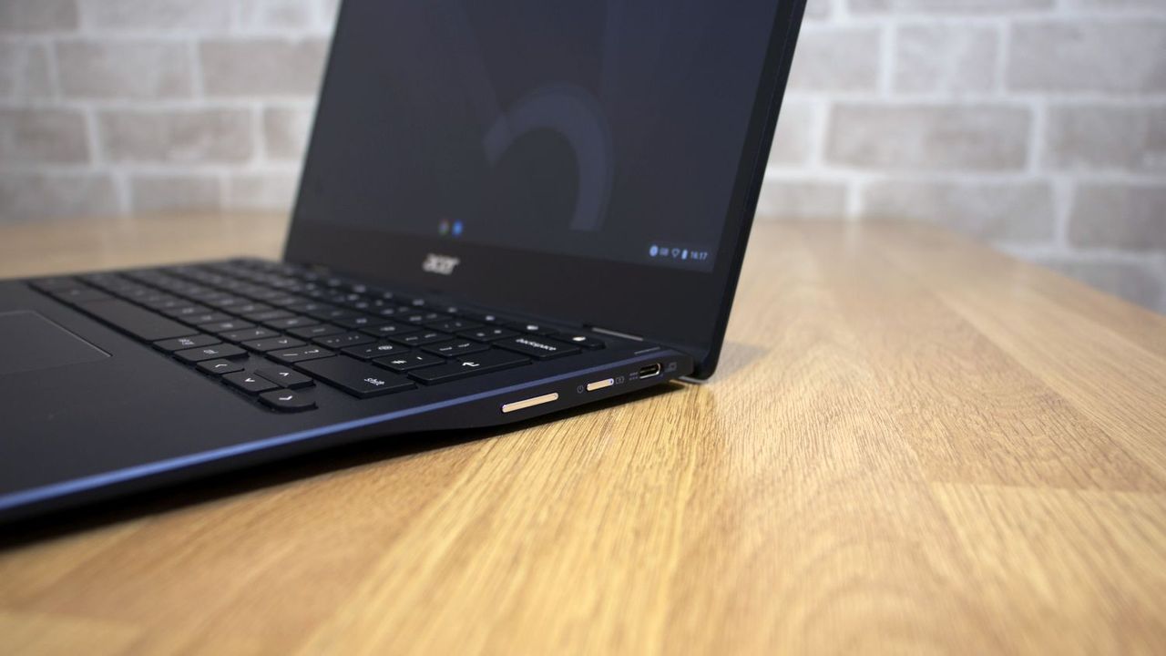 A closeup of the Acer Chromebook Spin 513's ports