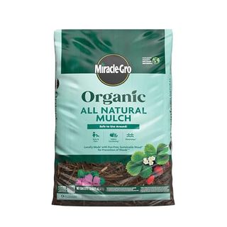 Miracle-Gro Organic All Natural Mulch, Bagged and Shredded Mulch Landscaping, Omri Listed, 1.5 Cu. Ft.