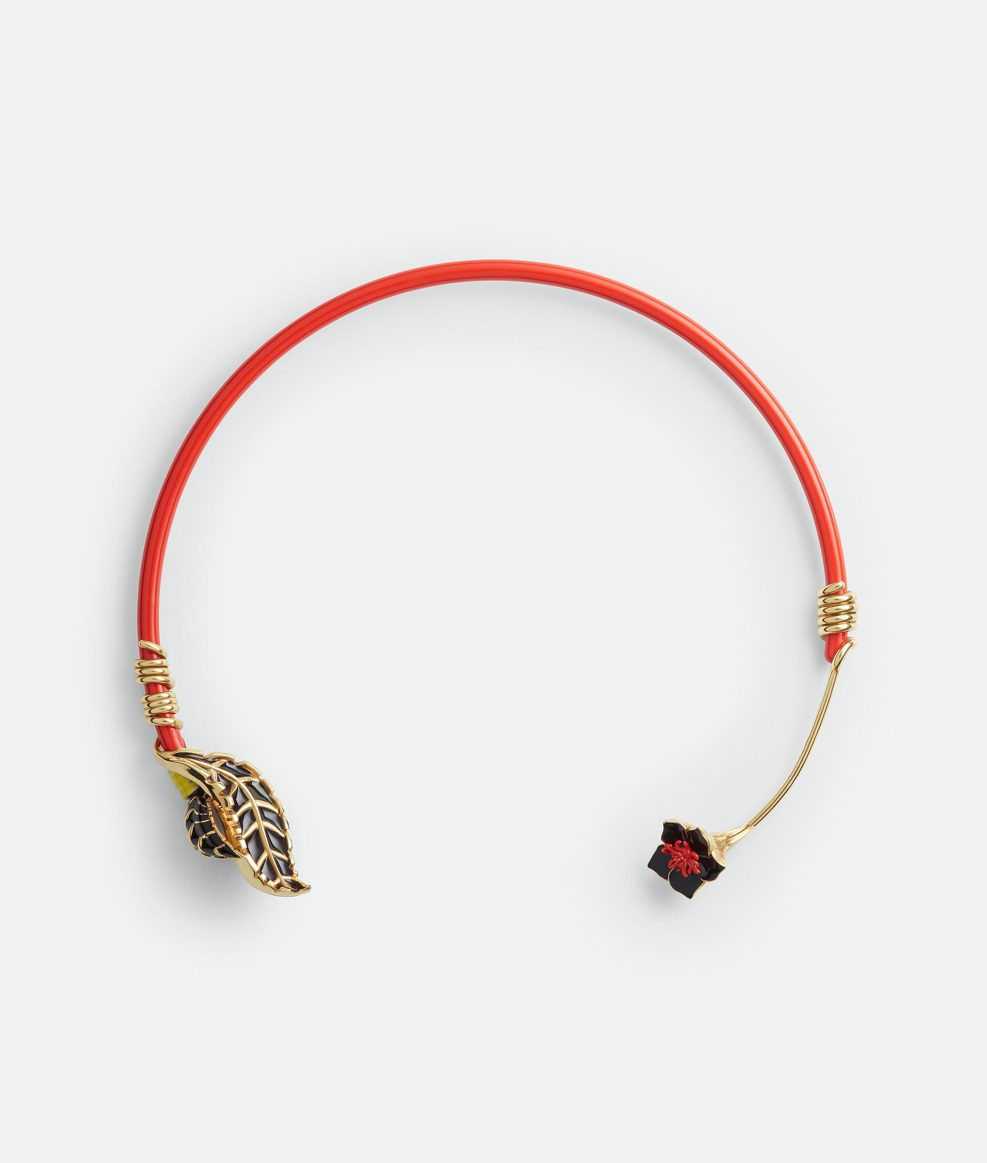 Women's Flower Necklace in Turmeric/black