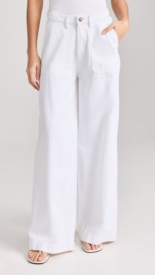 White Wide-Leg Relaxed Vintage Jeans