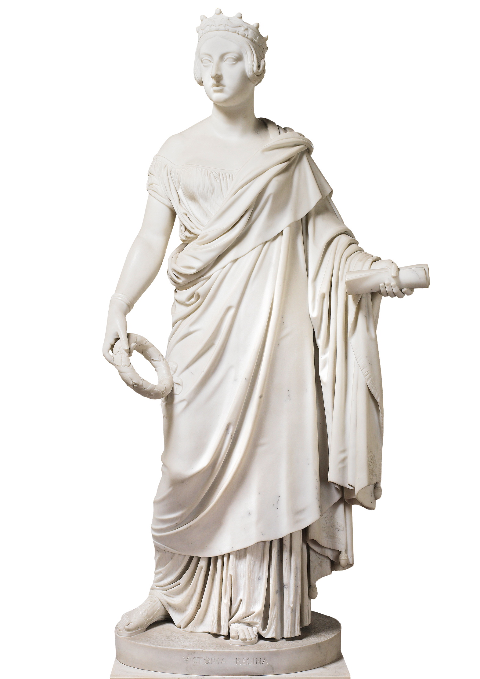 A small statue of a young Queen Victoria.