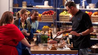 Lori Beth Denberg, Jodie Sweetin, Curtis Williams and Jeff Mauro on Food Network's 'Worst Cooks in America Celebrity Edition'