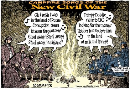 Political Cartoon U.S. Trump Putin Corruption Civil War