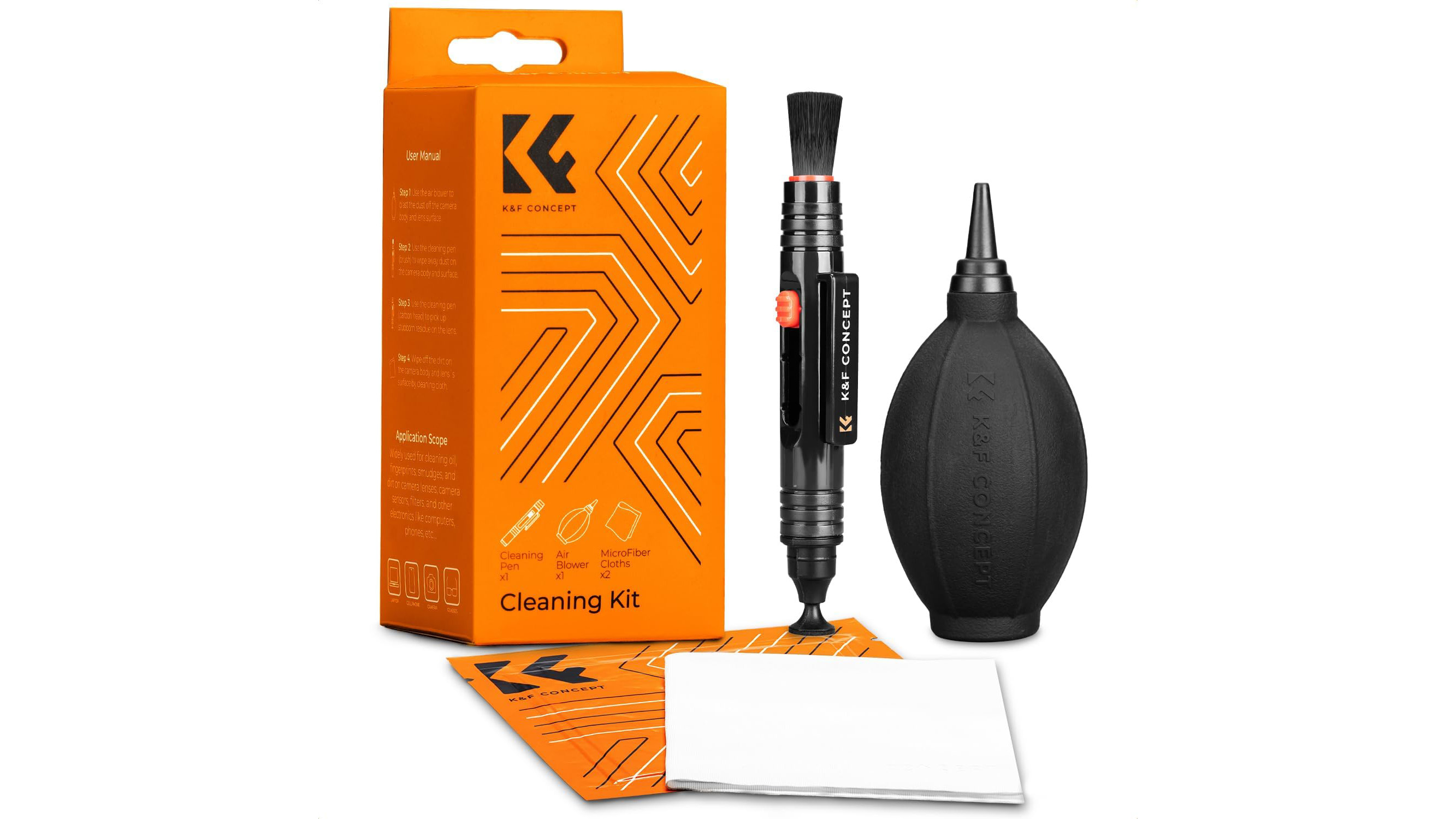 K&amp;amp;F CONCEPT 4-in-1 Camera Lens Cleaning Kit on white