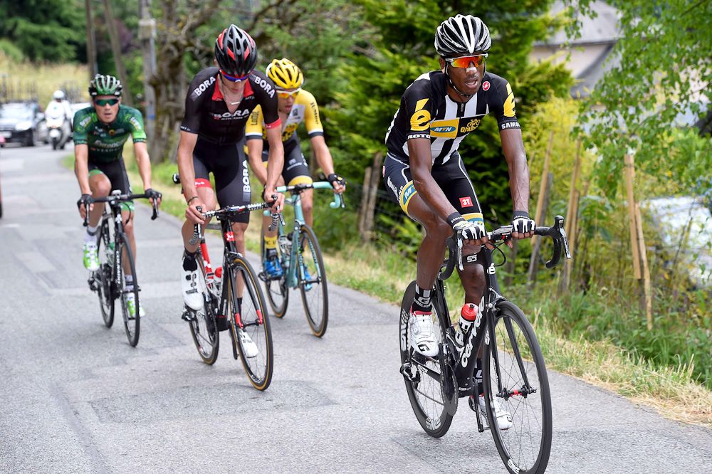 TEKLEHAIMANOT Daniel Teklehaimanot (MTN-Qhubeka) in the breakaway.