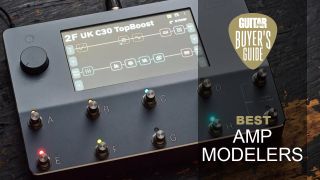 Neural DSP Quad Cortex on a wooden stage